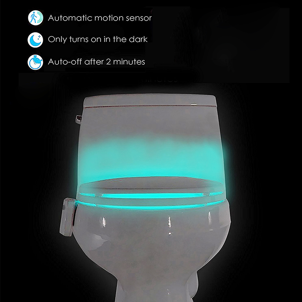 Motion Activated Led Toilet Night Light 8 Colors with UV STERILIZATION