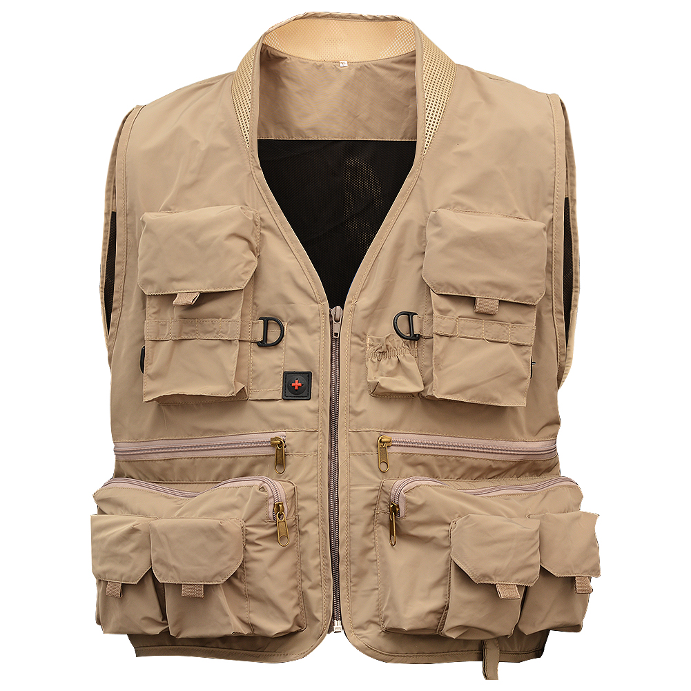 Men S Outdoor Fishing Hunting Shooting Vest Multi Pockets Mesh Vest