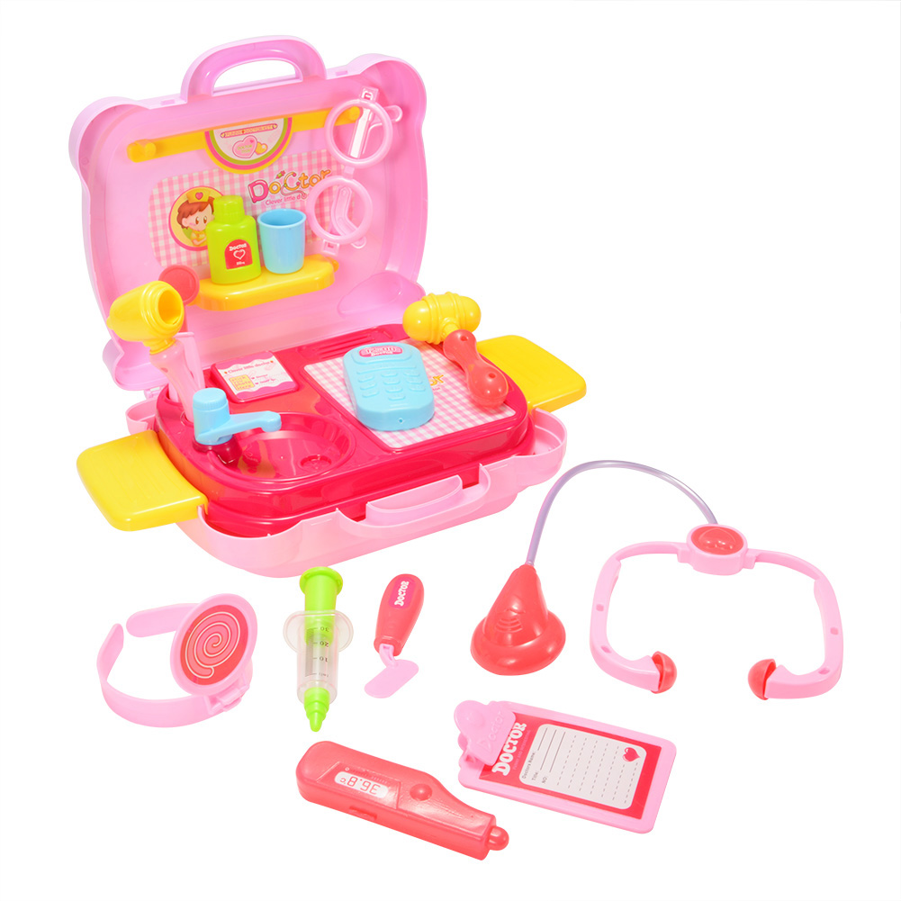 Cute Kids Girl Doctor Nurse Medical Box Kit Tool Play Set Pretend Play
