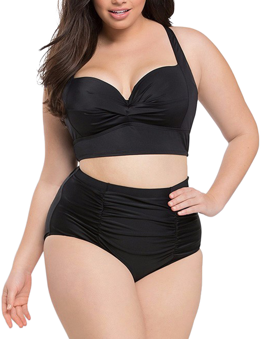 Women Plus Size 7 Style High Waist Swimsuit Push Up Padded Bikini Set