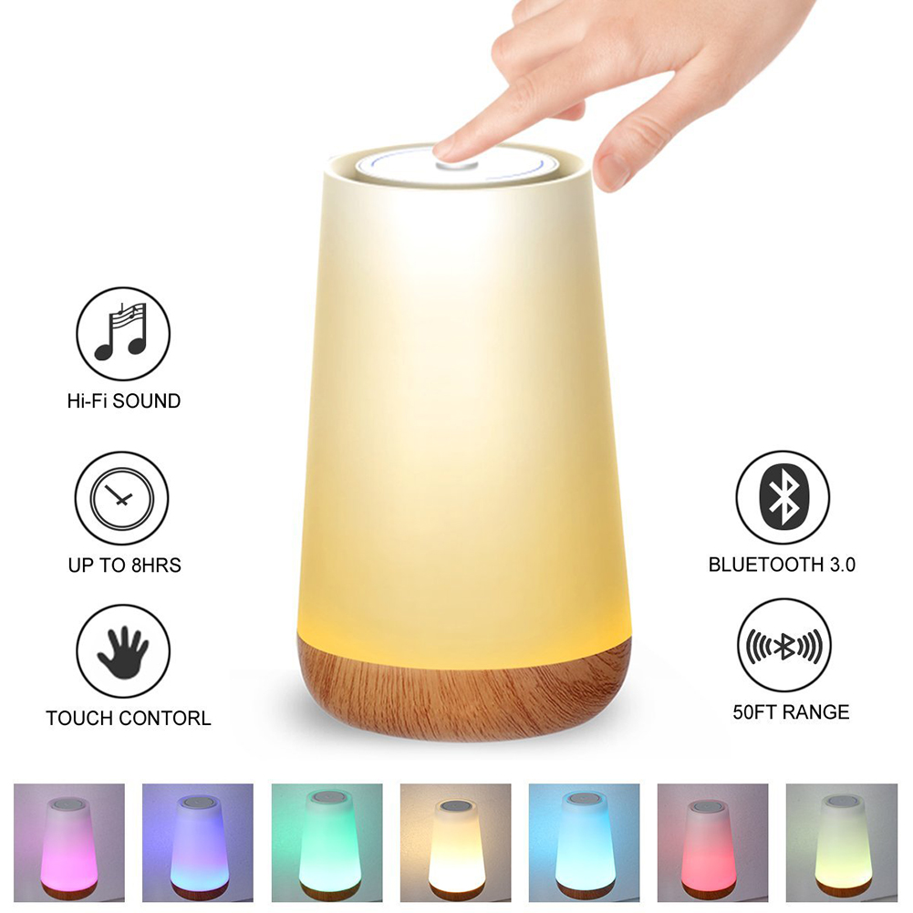 Touch Control Wireless Bluetooth Speaker Led Smart Bedside Lamp Touch Control Wireless Bluetooth Speaker Led Smart Bedside Lamp Night Light Uk